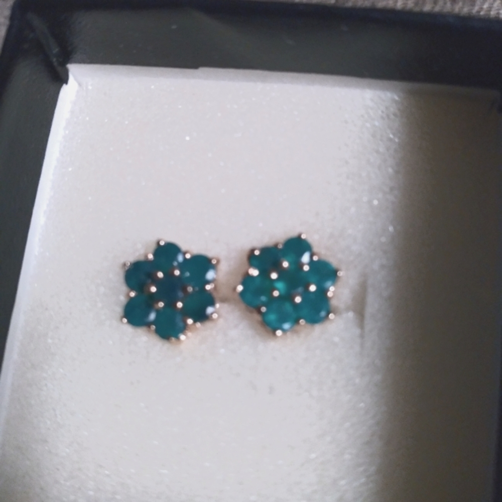 18kGP Emerald earrings